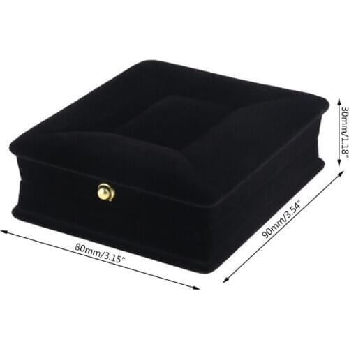 Handy Velvet Necklace Jewelry Gift Display Box Ring Bracelet Storage Case Black P0RF