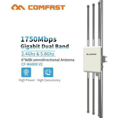 High Power Outdoor Gigabit POE Wireless Access wifi Repeater AP/WIFI Router 1750Mbps Dual Dand 2.4G+5Ghz Long Range Extender