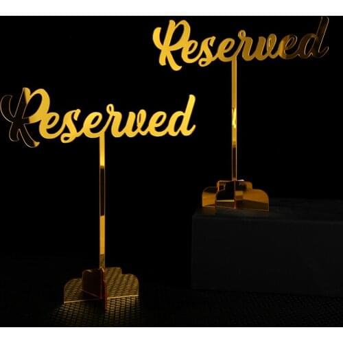 XY-Reserved Sign. Reserved Wedding Sign. Freestanding Reserved Table Sign. Acrylic Reserved Table Sign. Wedding decor table