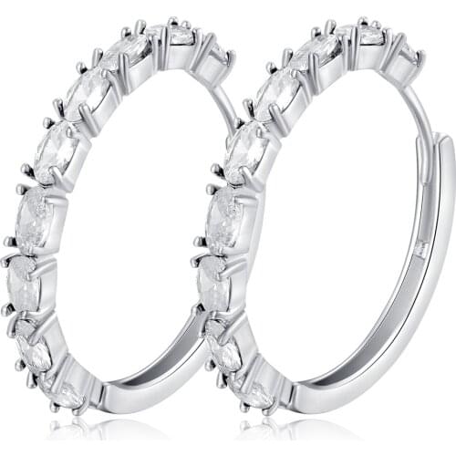Zirconia Circle Big Hoop Earrings For Women Lady Fashion Charm High Quality Wedding Jewelry Gift