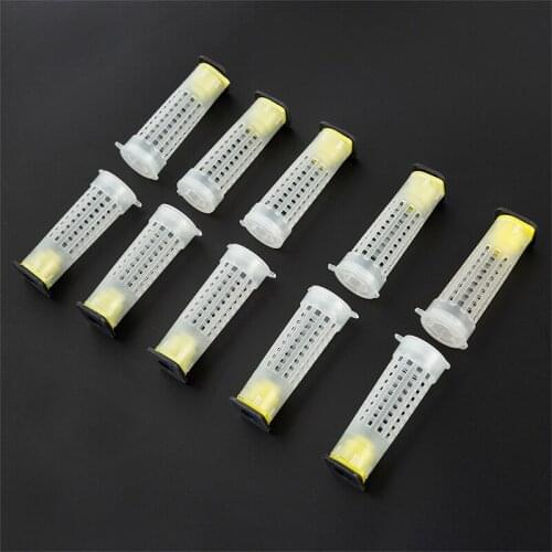 10piece Beekeeping Bee Platform Protective Cover Plastic Queen Rearing Cage Cup Box Catcher Protective Base Bees Tools Equipment