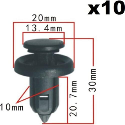 10x Nylon Fastener Rivet Push-Type Retainer Clip Fit for Honda 91503-SZ5-003