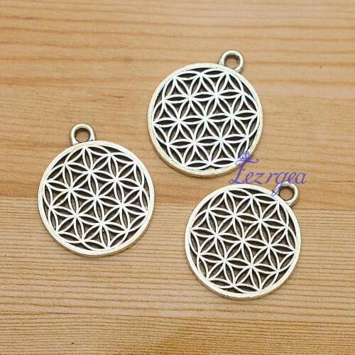 20pcs/lot--18mm, Antique silver plated life of flower charms,DIY supplies, Jewelry accessories