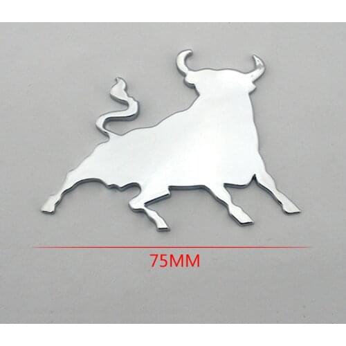 3D spanish fight bull chrome sticker self adhesive car / van sticker emblem badge logo toro badge