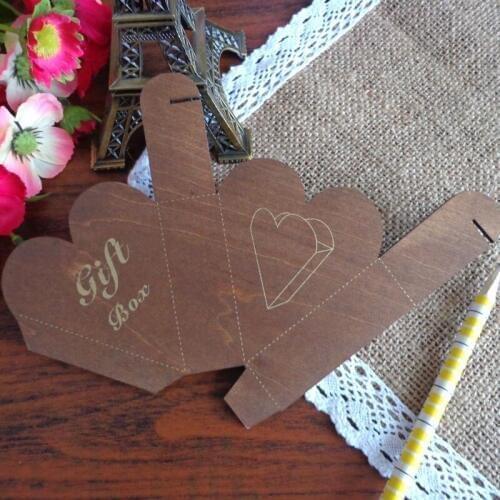 5pcs Gift Box Maker Template Heart Shape Wood Template DIY Gift Paper box Maker for Craft Working Painting Supplies