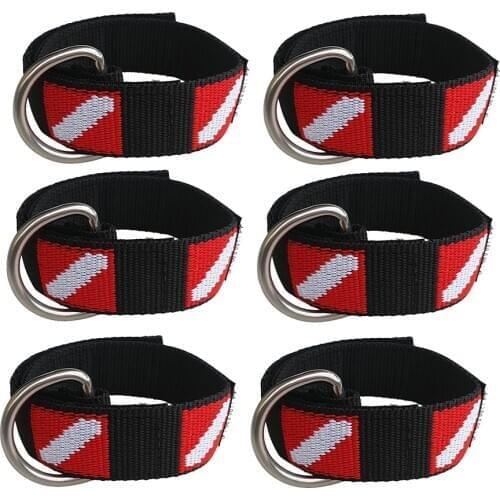 6pcs Scuba Diving Dive Wrist Strap Wristband Webbing with D Ring for Underwater Torch Light Camera Holding