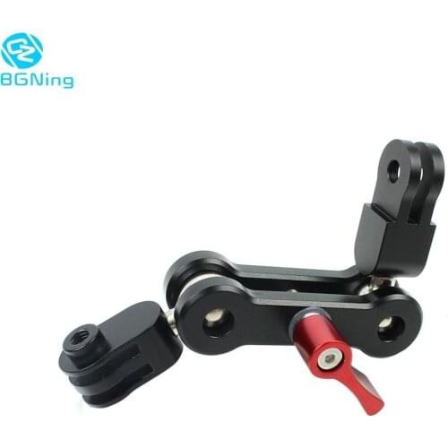 Aluminum Alloy Magic Arm Mount Adapter Dual Head Pivot Activity Connector 360 Rotation for Gopro Action Camera for Osmo Action