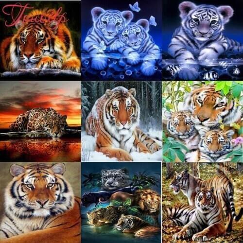 Diamond Embroidery Diy DIY Diamond Painting tiger Diamond Mosaic Full square Rhinestone Cross Stitch Animals Decoration