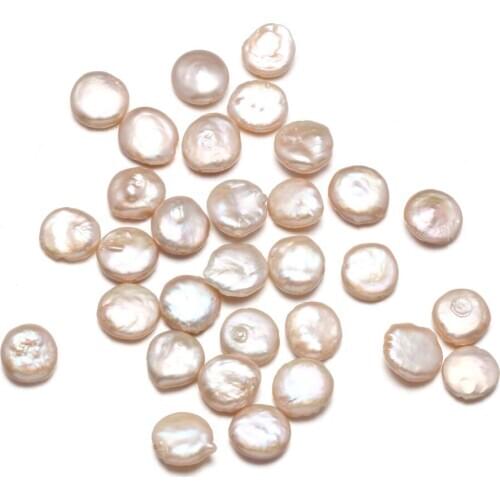 Natural Freshwater Pearl Pendant Punch Loose Beads Round Button beads For Jewelry Making DIY Bracelet Necklace Accessories