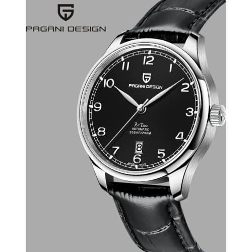 Pagani Design Mechanical Watch Men Stainless Steel 200M diver Watch Top Brand 41MM Sapphire Glass Leather Pilot Watch Automatic