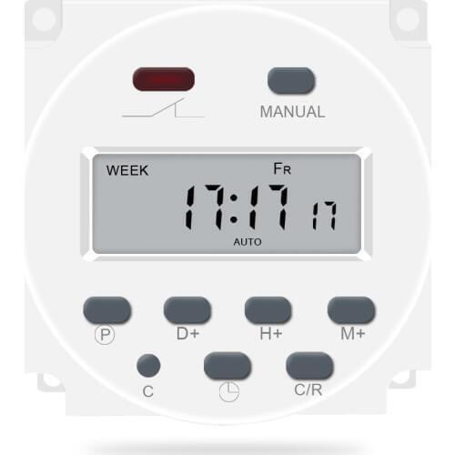 CN101A LCD Digital DC 12V Timer 16A Time Relay Switch Control rechargeable Power Programmable Program for Electrical Equipments