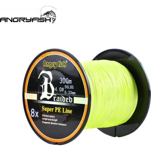 Angryfish 300 Meters 8 Strands Braided Fishing Line High endurance 8 Colors Super PE Line