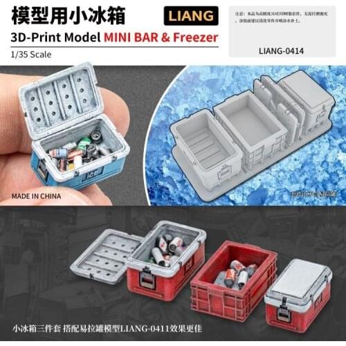 LIANG 0414 1/35 Scale 3D-Print Model Mini Bar & Freezer Scene DIY