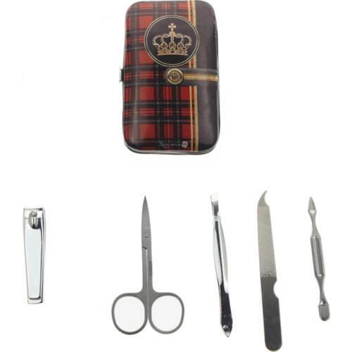 5Pcs/Set AliExpress Fast Shipping Imperial Crown Printed Torno Manicura Y Pedicura Manucure Manicure Set Travel Grooming Kit