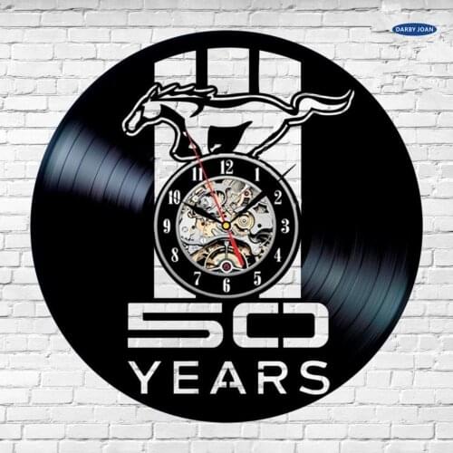 MUSTANG 50 YEARS Vinyl Record Wall Clock made in China Birthday Gift Car duvar saati