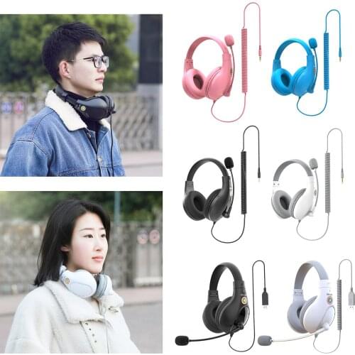 Classroom Student Headphones with Micophone Wired on Ear Comfy Earphones for School 3.5mm