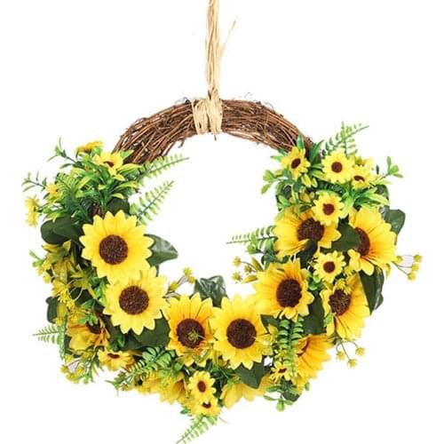 New Artificial Sunflower Front Door Wreath, for Door Decors, Weddings, Parties, and Home Decorations