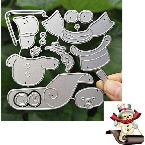 Suitable for Christmas metal cutting die and scrapbook diy paper craft 3D greeting card Snowman Snowman 2020 NEW