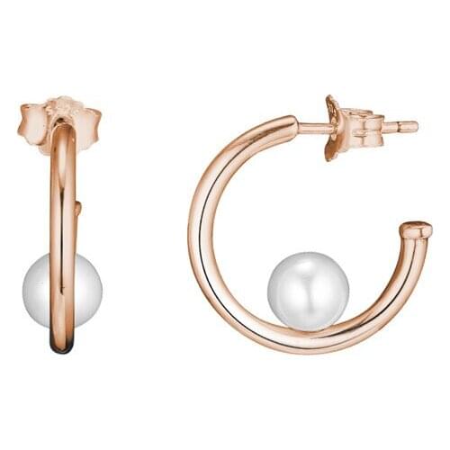 Contemporary Pearls Hoop Earrings 925 Sterling Silver Jewelry For Woman Make up Fashion Female Earrings Party Jewelry