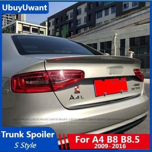UBUYUWANT Rear Trunk Spoiler For Audi A4 B8 B8.5 2009 - 2016 High Quality Abs Plastic Car Tail Boot Wing Decoration Lip Spoiler