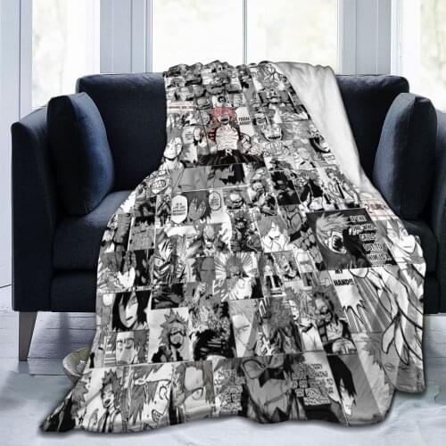 Red Riot Manly Hearted Hero Blanket Fleece Warm My Hero Academia Portable Throw Blankets for Home Couch Bedspreads