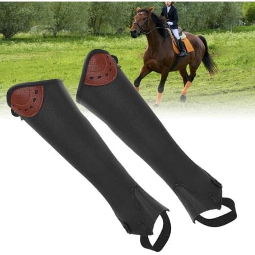 Super Fiber Horse Riding Half Chap PU Leather Comfort Horse Riding Half Chap With Zipper Equestrian Equipment For Men Women Kid