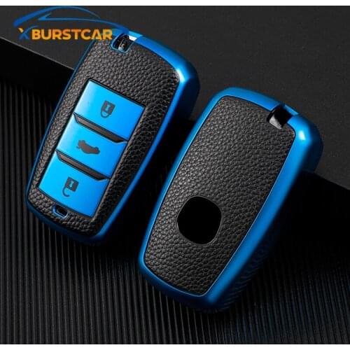 Xburstcar Leather TPU Car Smart Key Cover Case for Changan Eado CS35 Raeton CS15 V3 V5 V7 Shell Protector Keychain Accessories