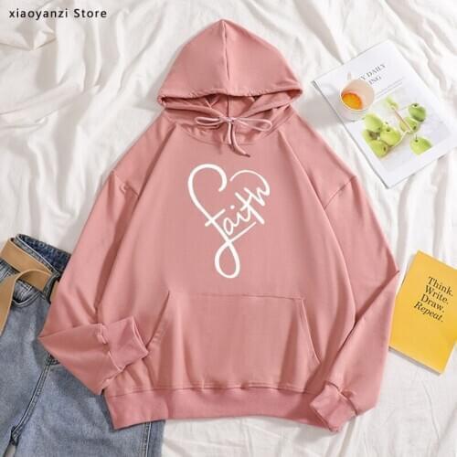 Women Faith Love Print hoodies Women New Fashion sweatshirts Casual Harajuku Hipster Tumblr pullovers