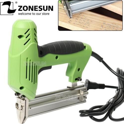 ZONESUN 2 In 1 Framing Tacker Electric Nails Staple Gun 220V Power Tools Stapler Gun 45needles/min For Woodworking Furniture