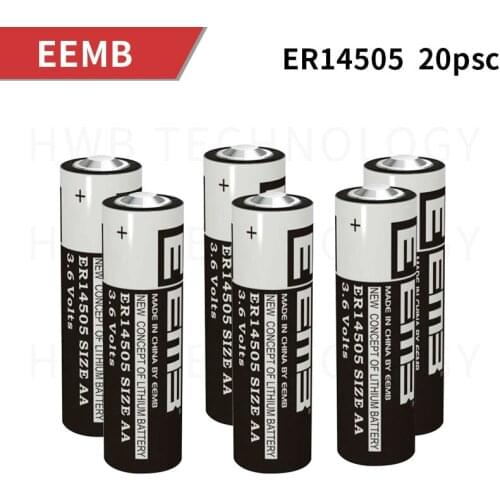 20PCS/lot EEMB ER14505 AA 3.6V 2400mAh Lithium Battery Brand New,Patrolling rod lithium battery PLC instrument battery