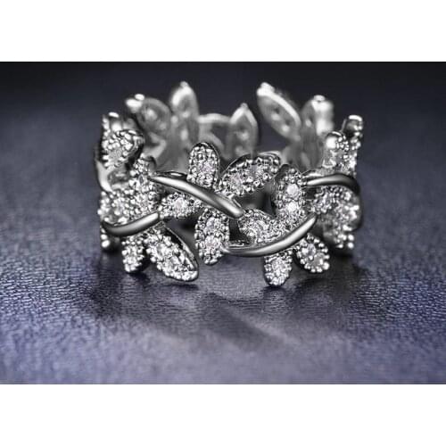 2021 Summer Inlaid zircon ring hot Fine jewelry jewelry Crystal from Swarovskis 2 Colors European women Fit Wedding Party