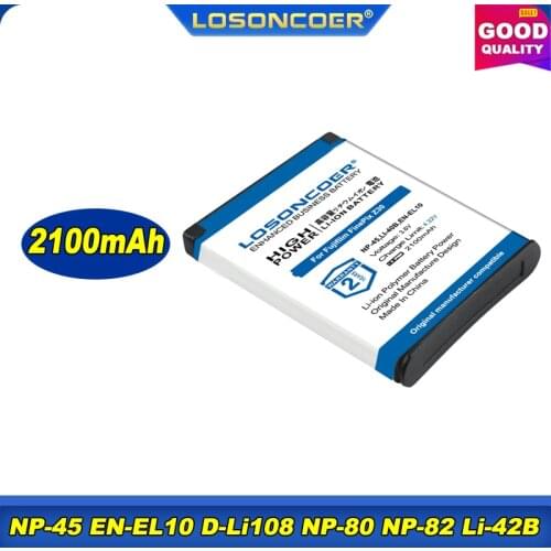 2100mAh NP-45,NP-45A NP-45S Li-40B Battery For Fujifilm JV100, JV105, JV150, JV200, JV205, JV250, JV255, JV300, JV500 JX200