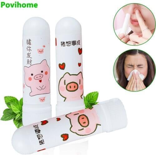 3pcs Rhinitis Mint Cream Cartoons Child Nasal Inhaler Refresh Nose With Herbal For Essential Oil Cold Cool Menthol Inhaler D3524