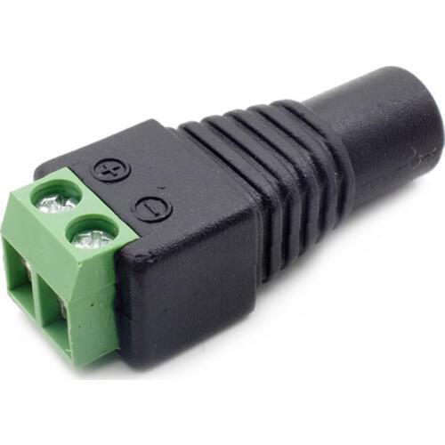 5.5mm x 2.1mm Female DC 12V Power Connector Jack Plug Adapter For 3528 5050 RGBW LED Strip Modules CCTV Camera Power Supply