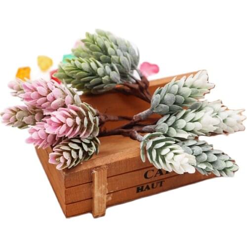 6pcs color pine cone artificial flower pineapple artificial plant wedding home decoration DIY scrapbook gift box craft flower