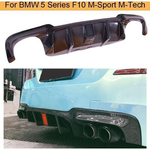 Car Rear Bumper Diffuser Lip Spoiler For BMW 5 Series F10 M-Sport M-Tech 2012-2016 Rear Diffuser with LED light