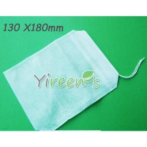 Free shipping! 100pcs/lot 130 X180mm Non-woven Fabric Tea Filters, Single string Tea Bags, Plant medicine powder bag, spice bag