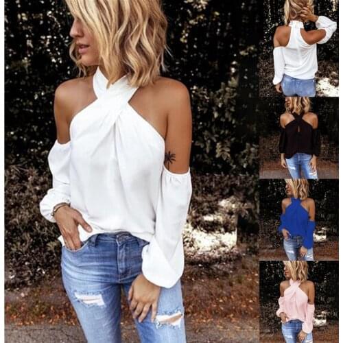 Off Shoulder White Blouse Shirt Women Bodycon Blouse Elegant Summer Sexy Shirt 2021 Female Blusas Tops & Tees