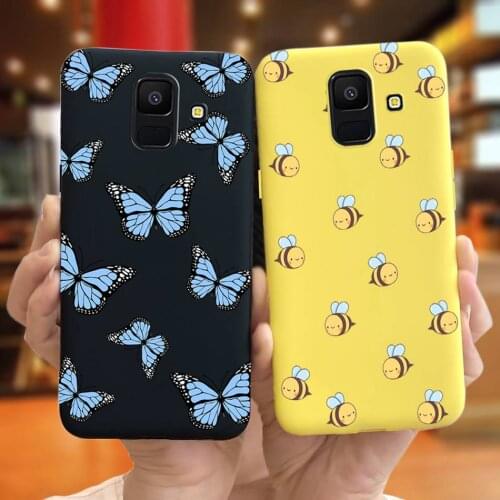 For Samsung Galaxy J8 2018 Case Cute Butterfly Bee Cartoon Cover For Samsung J8 SM-J800F J 8 2018 Candy Silicone Soft Bumper