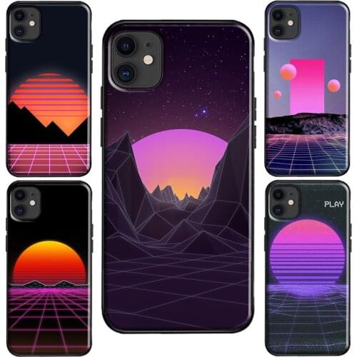 Vaporwave Neon 80s Case For iPhone 11 Pro Max XS X XR 6S 7 8 Plus SE 2020 For iPhone 12 Pro Max mini Coque