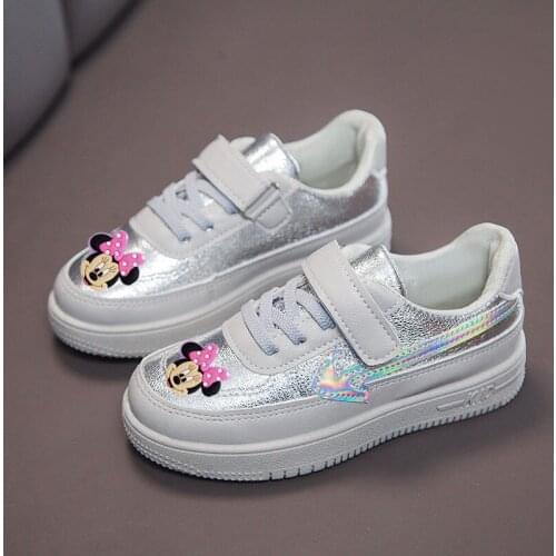 Disney Minnie 2021 spring and autumn board shoes girls sports shoes boys casual shoes cartoon Mickey childrens shoes