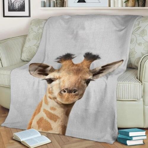 Baby Giraffe Colorful Flannel Throw Blanket 3D Printed Keep Warm Sofa Child Blanket Home Decor Textiles Dream Family Gift