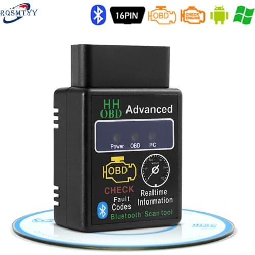 OBD2 HH OBD ELM327 Bluetooth OBDII CAN BUS Check Engine Car Auto Diagnostic Scanner Tool Interface Adapter For Android PC