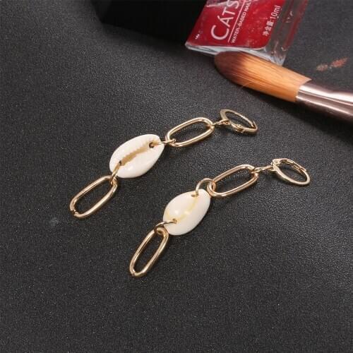 ECHSUN alloy long earrings chain shell pendientes kolczyki aretes brincos aros womens fashion jewelry wholesale on sale