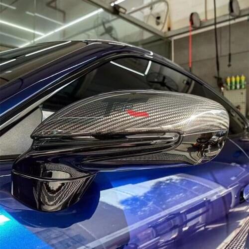 For Porsche 911 992 Taycan 2019 -Up Dry Real Carbon Fiber Door Side Rear View Mirror Cover Caps Replacement Style