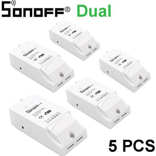 Sonoff Dual 2CH Wifi Lights Switch Multi-Device Controlled Wifi Switch Control Two Devices Smart WiFi Wireless Smart Switch