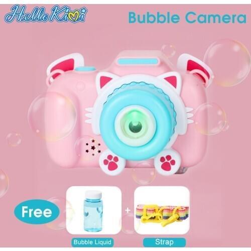 HelloKimi Bubble Maker Children Bubble Camera Toy Automatic Spout Electric Bubble Machine Cartoon Pig Dinosaur