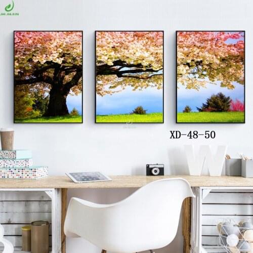 JHLJIAJUN Canvas Painting Romantic Maple Tree Modular Painting Wall Art Print And Poster Modern Study Living Room Home Decor