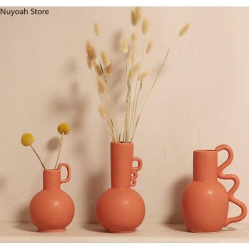 Ceramic Vase Simple Countertop Vase Home Decoration Countertop Vase Living Room Dried Flower Flower Arrangement Accessories