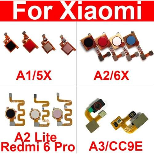 Home Button Fingerprint Sensor Flex Cable For Xiaomi MI 5x A1 Menu Return Touch Sensor Flex Ribbon Repair Parts Replacement